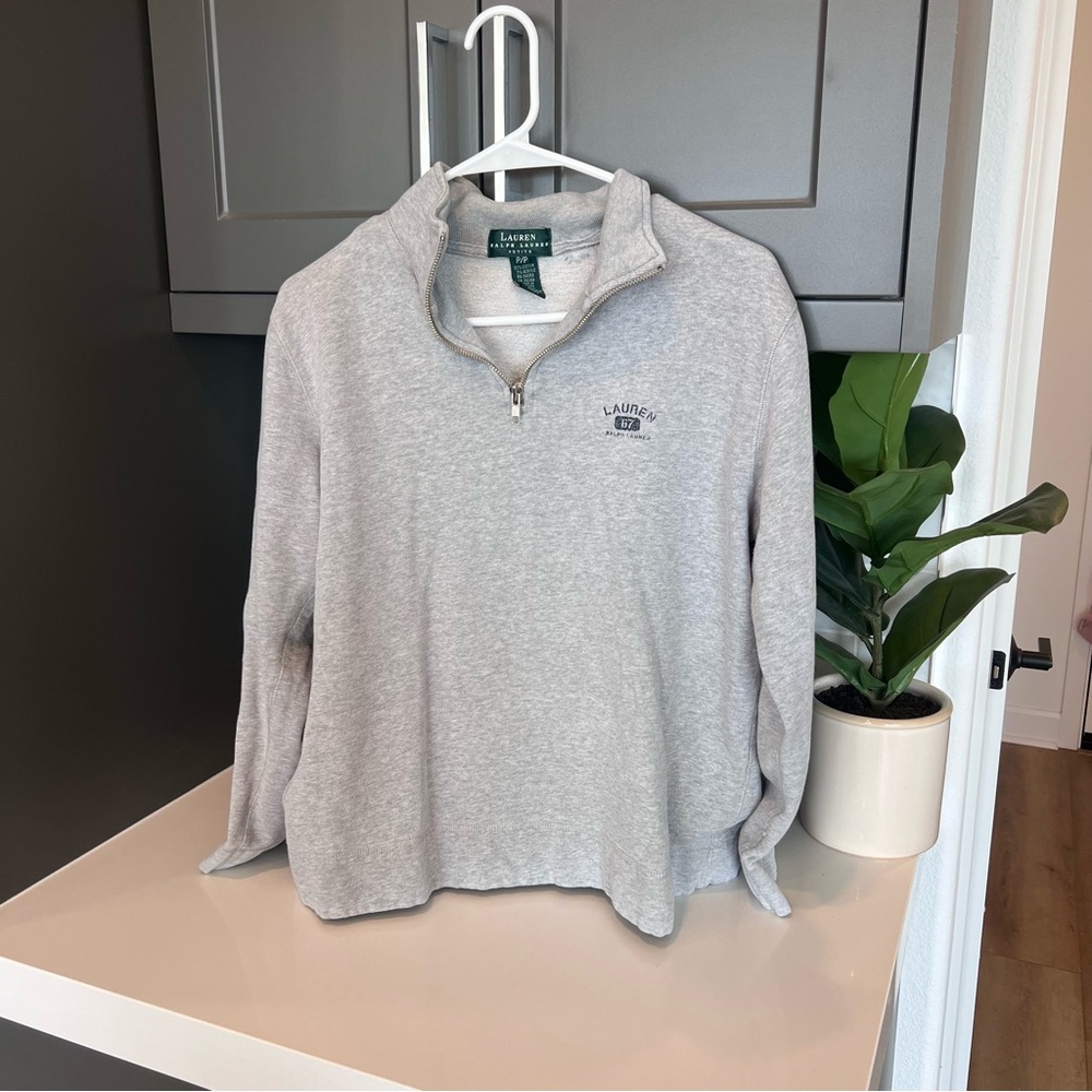 Ralph Lauren Light Gray Half-Zip Sweatshirt